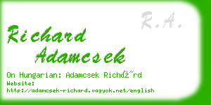 richard adamcsek business card